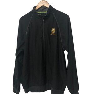 Tehama PGA Pullover Jacket Black Lrg Amstel Light Beer Embroidered Patches EUC